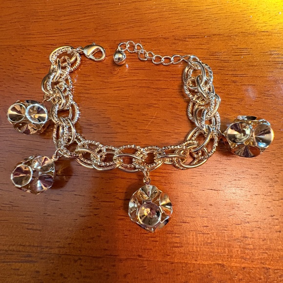 Vintage America Gold Bracelet with Crystal Accents - Picture 2 of 5